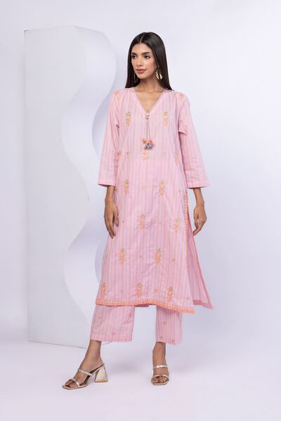 Embroidered | Lurex Stripes | Kurta | USD 40.00
