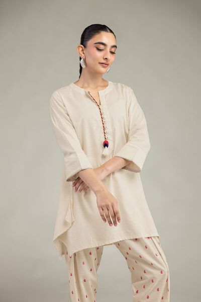 Embroidered | Textured Cotton Viscose | Short Cotton Kurta  | USD 35.00