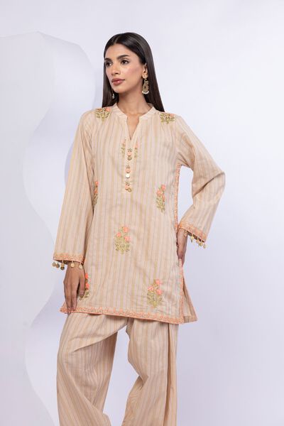 Embroidered | Lurex Stripes | Kurta | USD 40.00