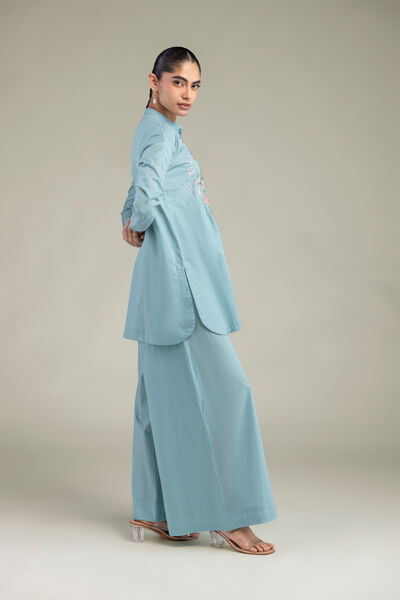 Embroidered | Cambric | Light Blue Pants | USD 30.00