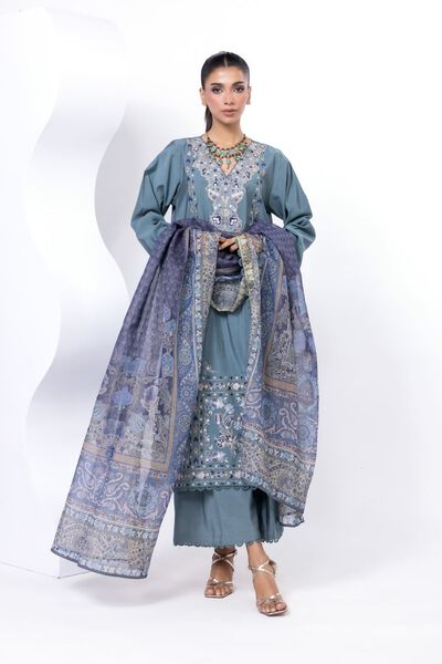 Embroidered | Dull Raw Silk | Fabrics 3 Piece | USD 70.00