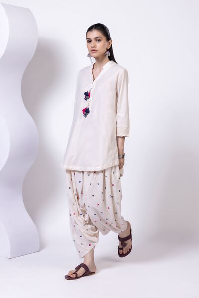 Embroidered | Cotton Dobby | Pants | USD 30.00