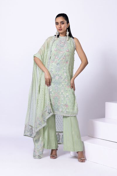 Embroidered | Polyester Crinkle Chiffon | Kurta | USD 18.00