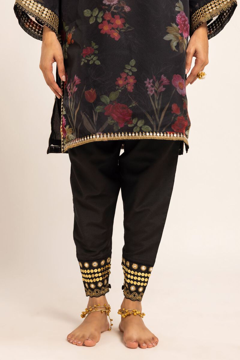 Shalwar | Embroidered, BLACK, hi-res image number null