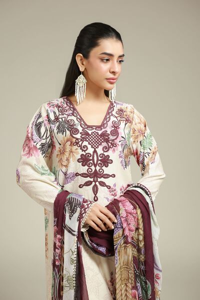 Embroidered | Satin | Fabrics 3 Piece | USD 33.00