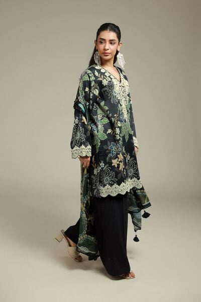 Embroidered | Satin | 3-Piece Tailored Suit | USD 75.00