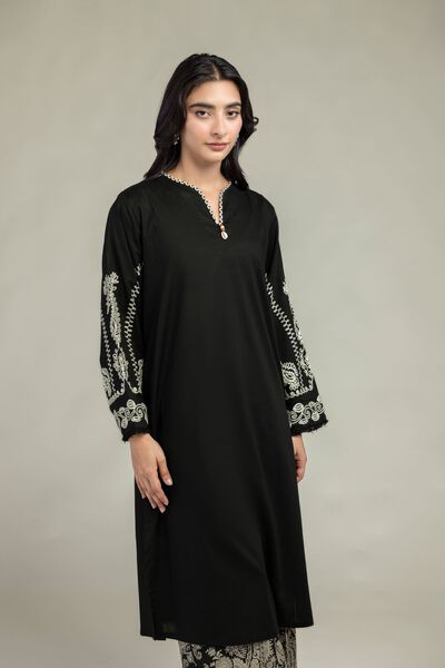 Embroidered | Cambric | Black Cambric Kurta | USD 12.00