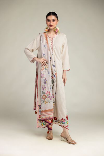 Embroidered | Raw Silk | Floral Silk Shalwar | USD 9.00