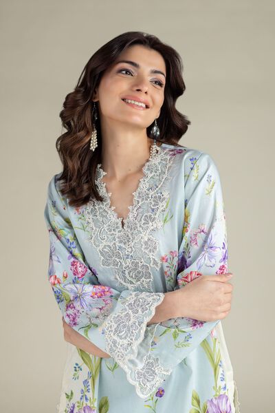 Embroidered | Satin | Fabrics 2 Piece | Top and Bottom | USD 40.00