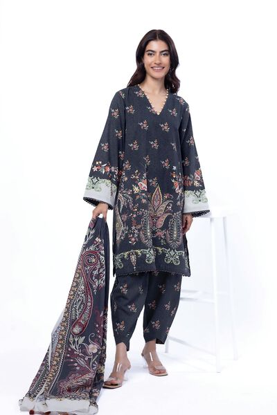 Printed | Karandi | Fabrics 3 Piece | USD 40.00