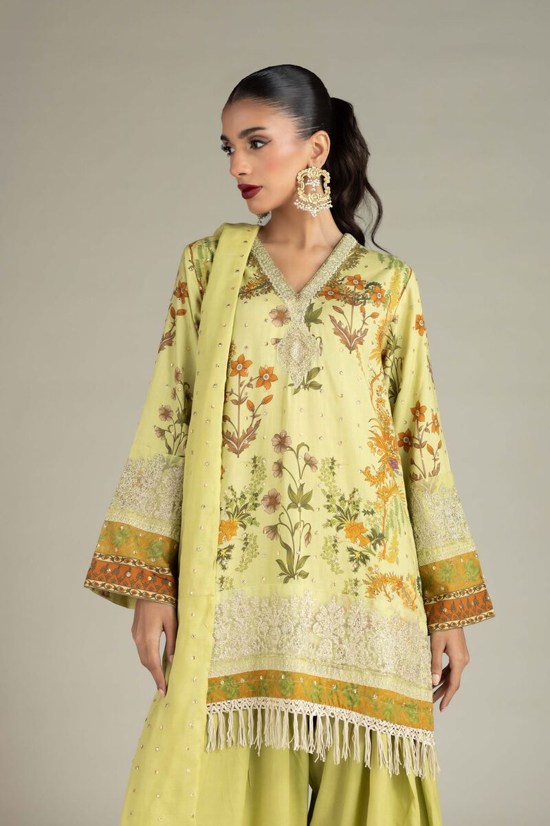 Embroidered | Raw Silk | 3 Piece Co-ord Set | null