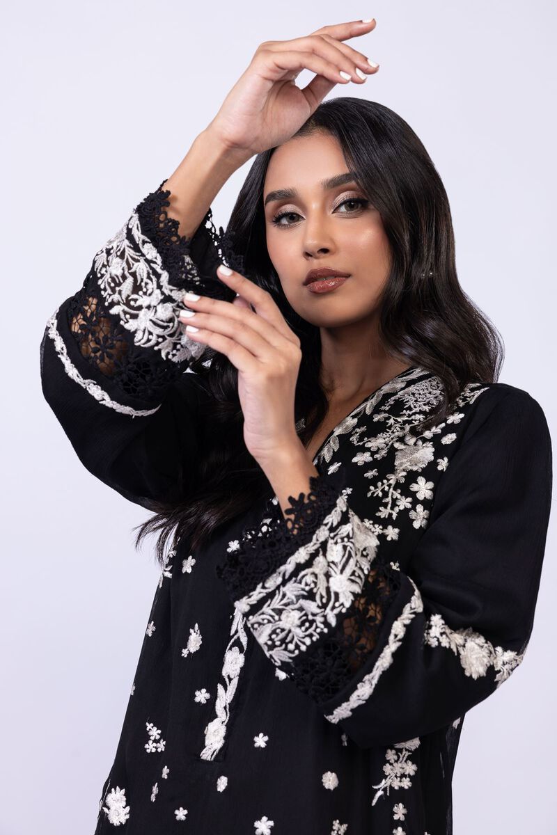 Embroidered | Polyester Crinkle Chiffon | Kurta | USD 24.00