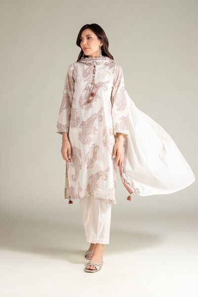 Embroidered | Textured Lawn | Paisley Lawn Dupatta | USD 25.00