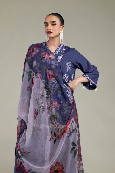 Embroidered | Chiffon | Floral Chiffon Dupatta | USD 30.00