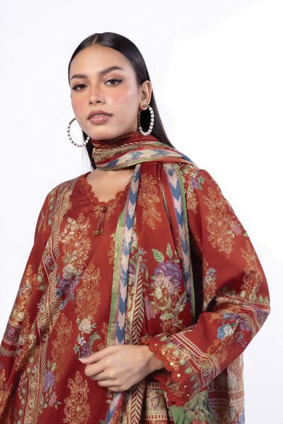 Printed | Jacquard | Fabrics 3 Piece | USD 27.00