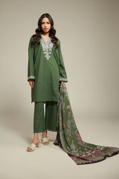 Embroidered | Dobby | Fabrics 3 Piece | USD 13.50