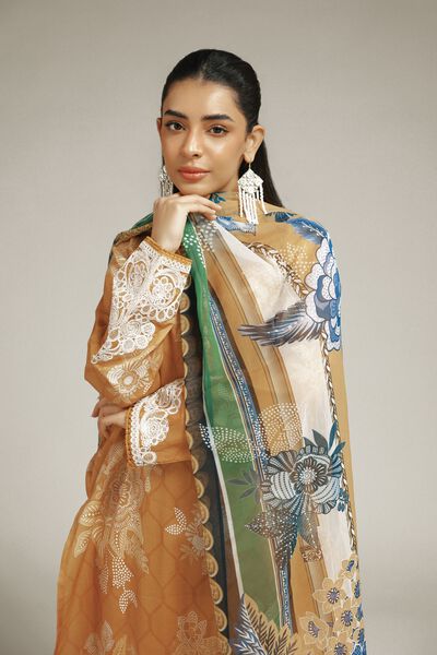 Embroidered | Satin | Fabrics 3 Piece | USD 55.00