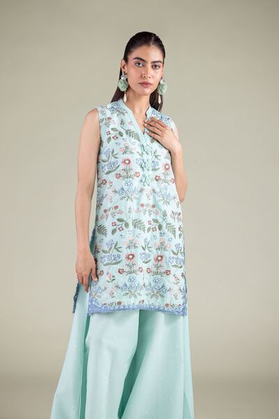 Embroidered | Mesuri | Floral Sleeveless Kurta | USD 18.00