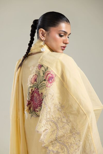 Paper Silk | Floral Silk Dupatta | USD 20.00