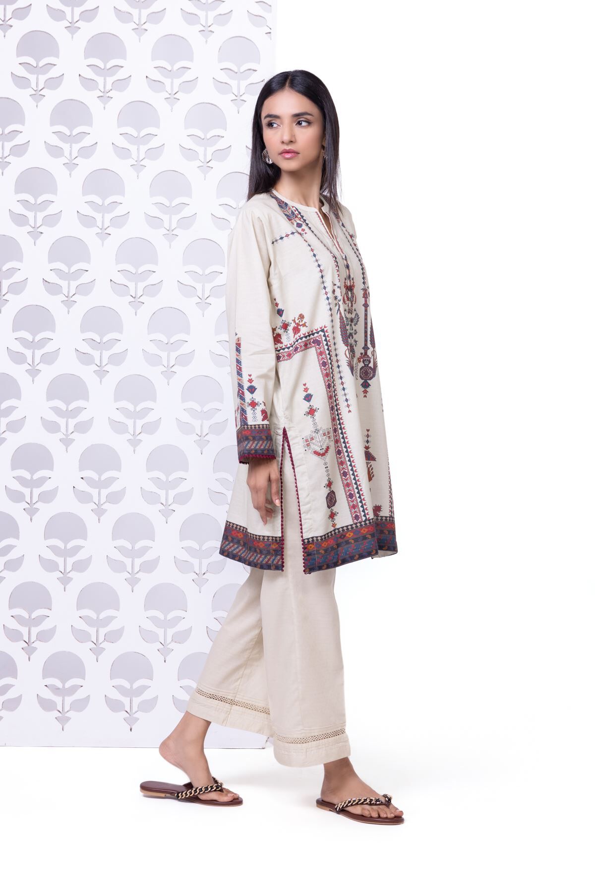 Khaadi embroidered trousers 2025