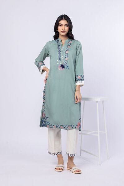 Embroidered | Crosshatch Poplin | Kurta | USD 35.00