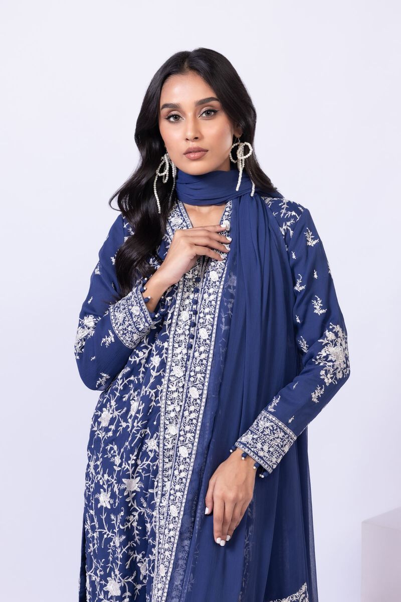 Embroidered | Polyester Crinkle Chiffon | Dupatta | null
