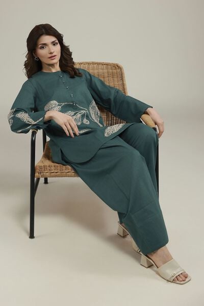 Embroidered | Heavy Textured Cotton | Short Floral Kurta | USD 30.00