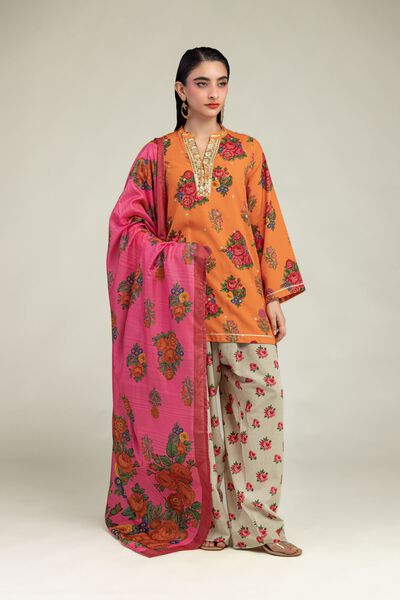 Embroidered | Raw Silk | Floral Silk Shalwar | USD 9.00