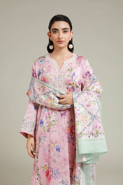 Printed | Satin | Tailored 3 Piece | USD 75.00