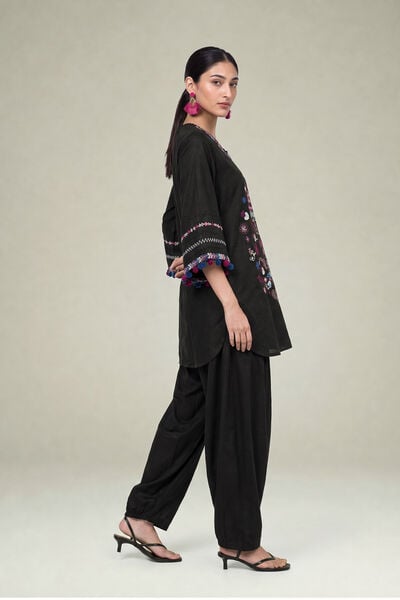 Embroidered | Cambric | Black Solid Pants | USD 30.00