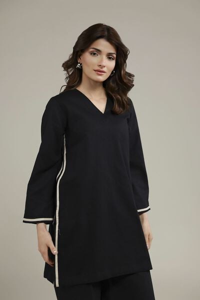 Dyed | Heavy Textured Cotton | V-Neck Solid Kurta | USD 30.00