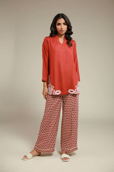 Embroidered | Viscose | Pants | USD 25.00