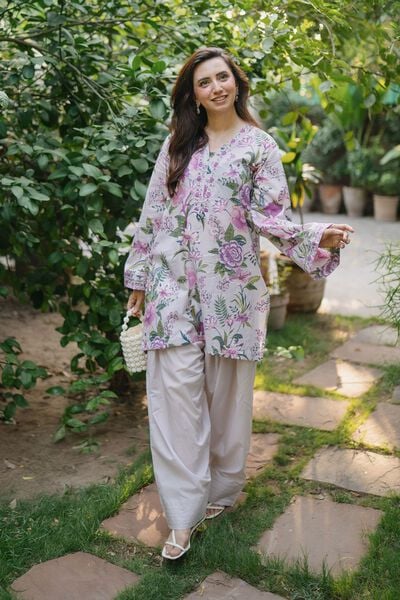 Printed | Cambric | Floral V-Neck Kurta | USD 35.00
