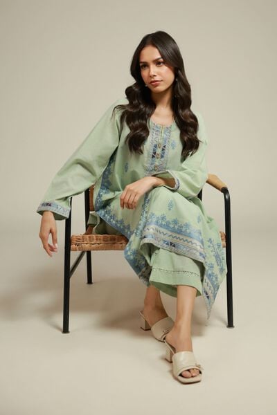 Embroidered | Cambric | Floral 2-Piece Tailored  | USD 55.00