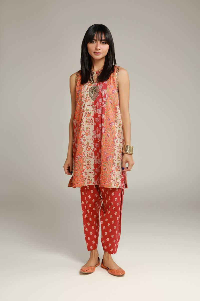 Embroidered | Cambric | Sleeveless Cambric Kurta | USD 30.00