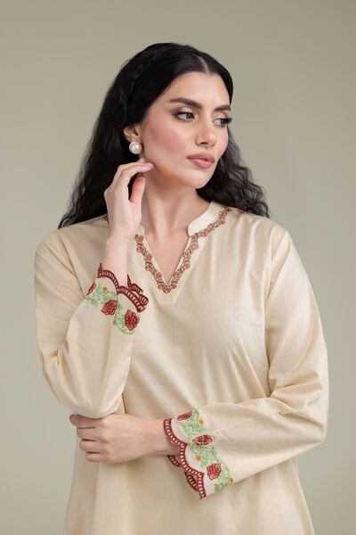 Embroidered | Cotton Dobby | Floral Cotton Kurta | USD 40.00