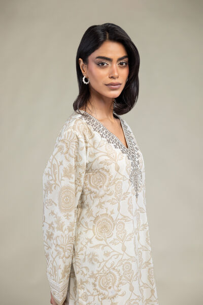 Embroidered | Cambric | Floral Longline Kurta | USD 10.50
