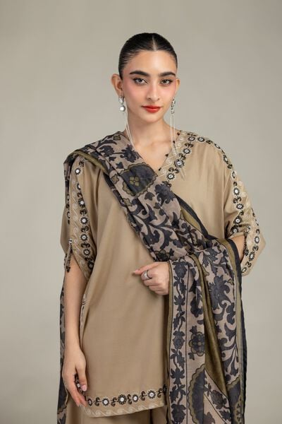 Embroidered | Mesuri | Beige Mesuri Dupatta | USD 15.00