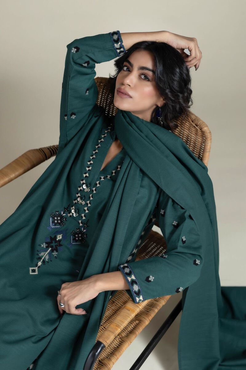 Embroidered | Textured Cotton | Dupatta | null