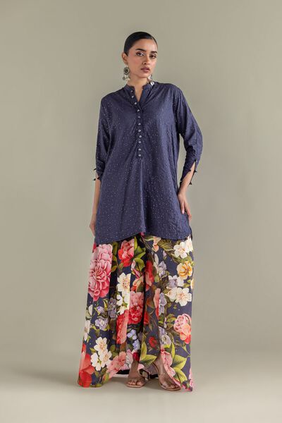 Embroidered | Chiffon | V-Neck Floral Co-ords | USD 30.00