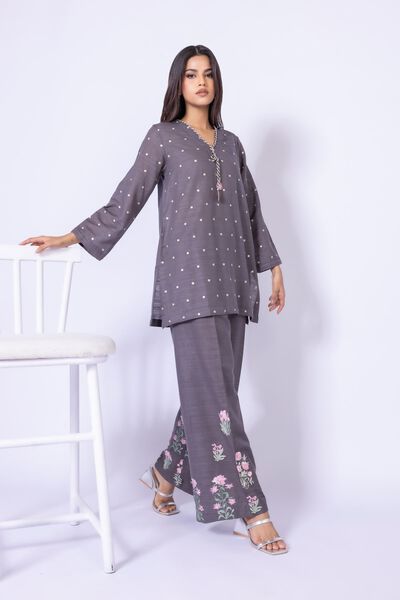 Embroidered | Textured Cotton | Pants | USD 25.00