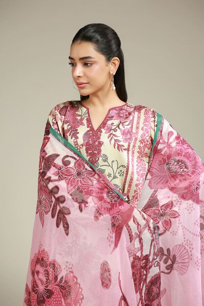 Embroidered | Satin | Fabrics 3 Piece | USD 55.00