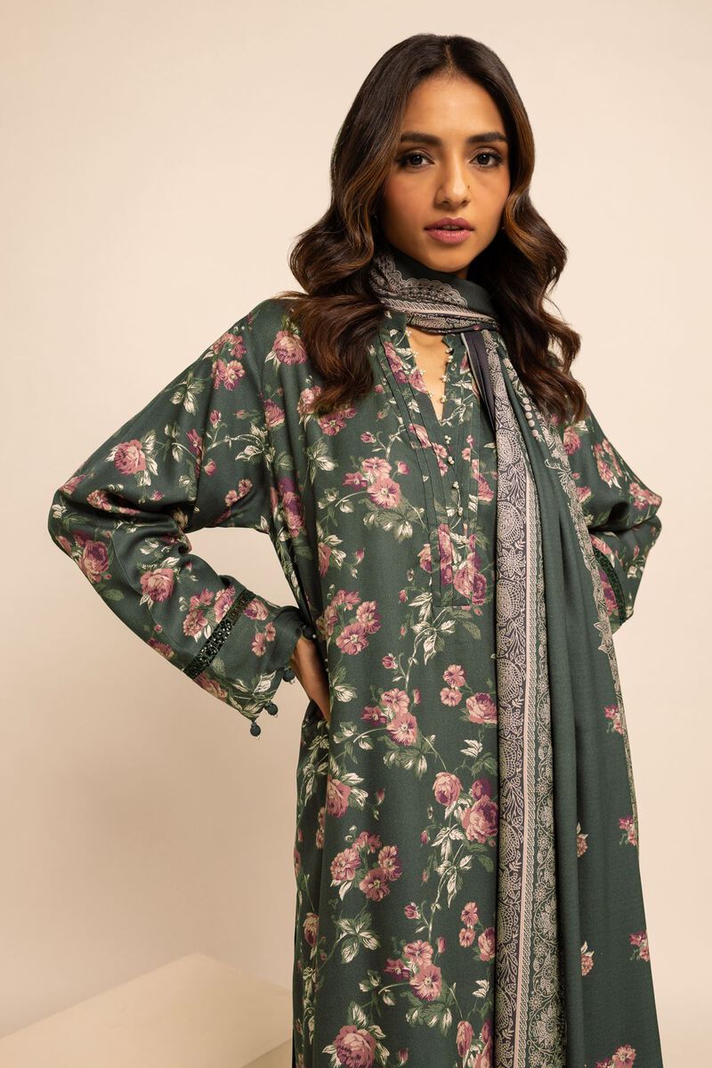 Printed | Printed Viscose Satin | Fabrics 3 Piece | null