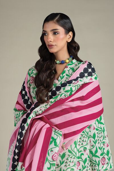 Printed | Cambric | 3-Piece Floral Suit | USD 65.00