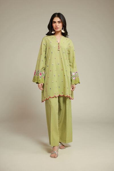 Embroidered | Cotton Dobby | Fabrics 2 Piece | Top and Bottom | USD 40.00