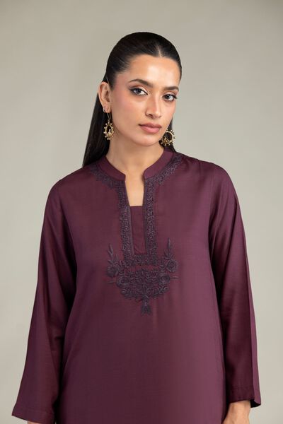 Dyed | Raw Silk | Purple Silk Kurta | USD 35.00