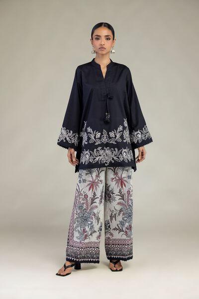 Embroidered | Cotton Dobby | Floral Cotton Pants | USD 30.00