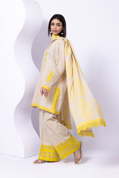 Embroidered | Crosshatch Poplin | Pants | USD 25.00
