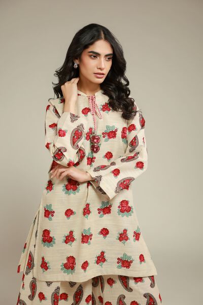 Printed | Textured Cotton | Floral Paisley Kurta | USD 7.50