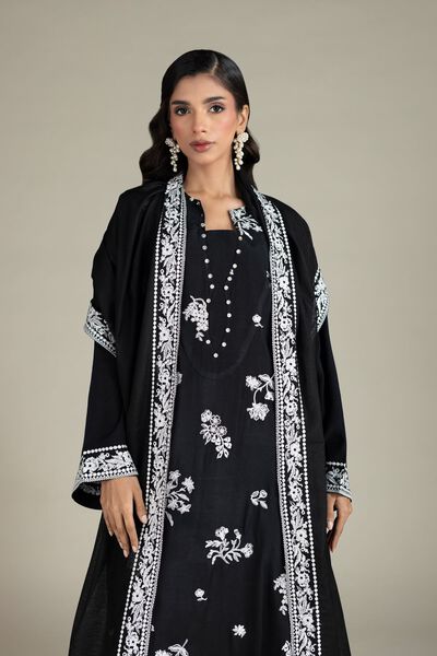 Embroidered | Raw Silk | Fabrics 3 Piece | USD 65.00